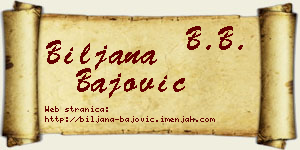 Biljana Bajović vizit kartica
